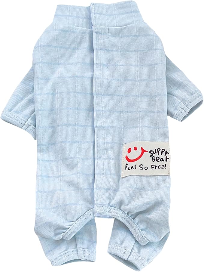 Recovery Suit for Dog After Surgery Cut Pet Recovery Shirt Dog Abdominal Wounds Bandages,Wound Protective Dog OneSize for Surgery Female Dog Vest Prevent Licking,Substitute E-Collar(RSS08-Fblue-L)