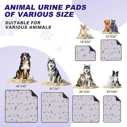 WanpeeGoo Washable Pee Pads for Dogs, 2 Pack Reusable Puppy Pads, Super Absorbent & Leakproof Dog Pads, Anti-Slip Dog Pee Pads for Puppy Training & Incontinence, Leaf Pattern, 32"x52"
