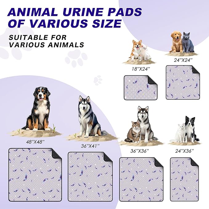 WanpeeGoo Washable Pee Pads for Dogs, 4Pack Reusable Puppy Pads, Super Absorbent & Leakproof Dog Pads, Anti-Slip Dog Pee Pads for Puppy Training & Incontinence, Leaf Pattern 18"x24"