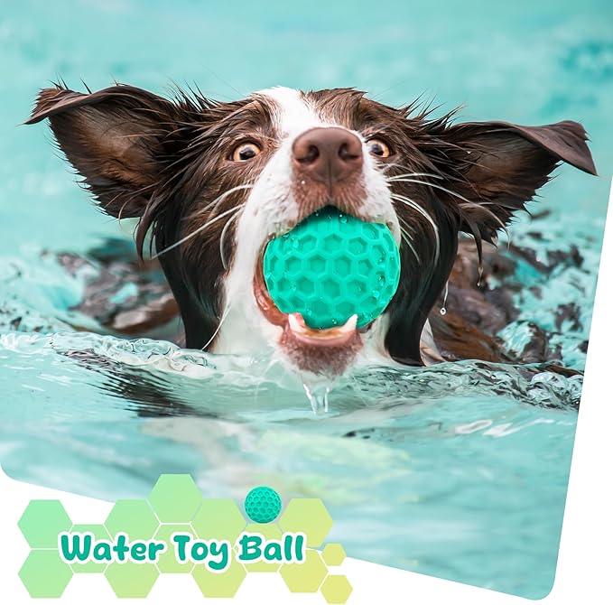 Squeaky Dog Toys for Aggressive Chewers, Indestructible Dog Balls for Aggressive Chewers, Blue Green Squeaky Balls for Dogs