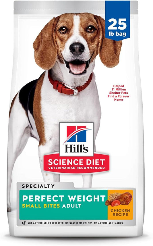Hill's Science Diet Adult Perfect Weight Small Bites Dry Dog Food, Chicken, 25 lb. Bag