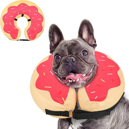 MIDOG Soft Inflatable Dog Cone, Donut E-Collar Alternative for After Surgery, Prevents Licking, Allowing Normal Eating & Vision, Comfortable Recovery Collar for Small Medium Large Dogs & Cats, Pink-M