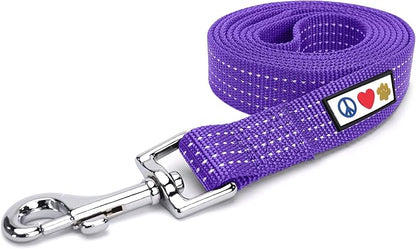 Pawtitas Purple Dog Leash 6 ft XS/S Reflective Durable Lightweight Dog Lead for Small Dogs and Puppies