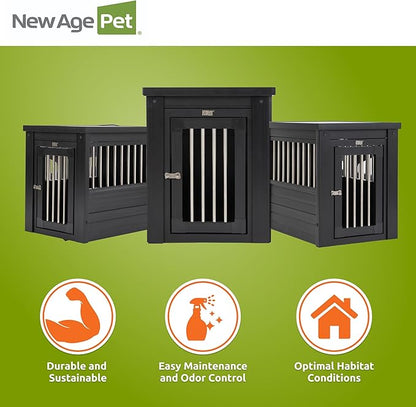 New Age Pet ecoFlex Pet Crate/End Table, Espresso, Small