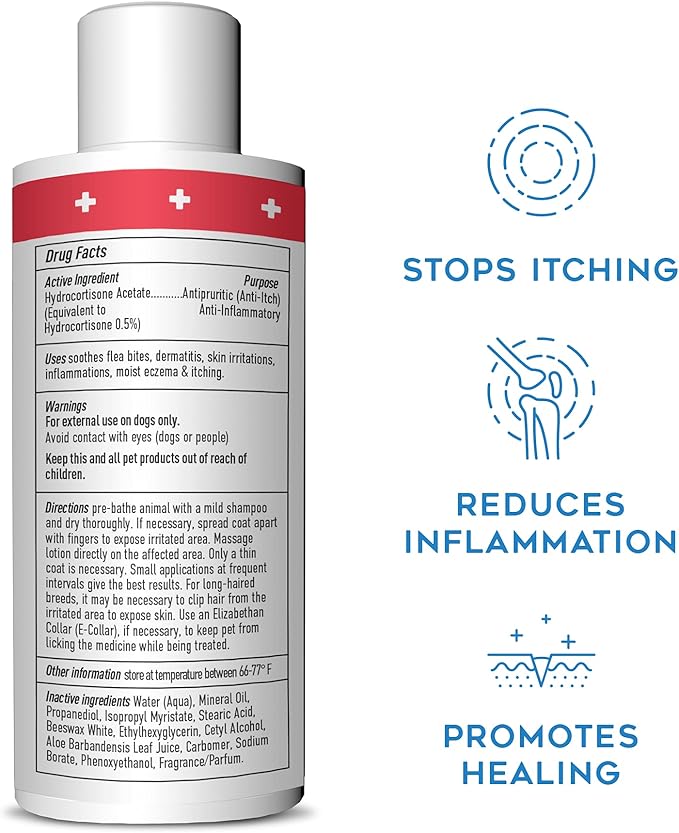 DOGSWELL Remedy + Recovery 0.5% Hydrocortisone Lotion for Dogs, 4 oz. (Packaging May Vary)
