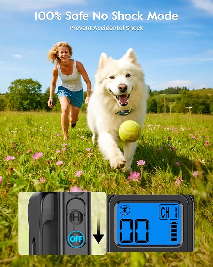 Dog Training Collar with 7 Training Modes, 4200Ft Remote Electronic Dog Shock Collar, Electric Shock Collar for Small Medium Large Dogs (Green)