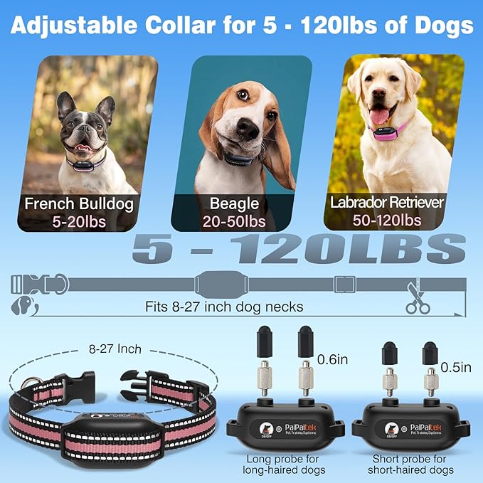 PaiPaitek Dog Shock Collar and No-Pull Training Leash Set, 1600ft Waterproof Dog Training Collar with Tension Sensor for Anti-Pull and Remote Recall