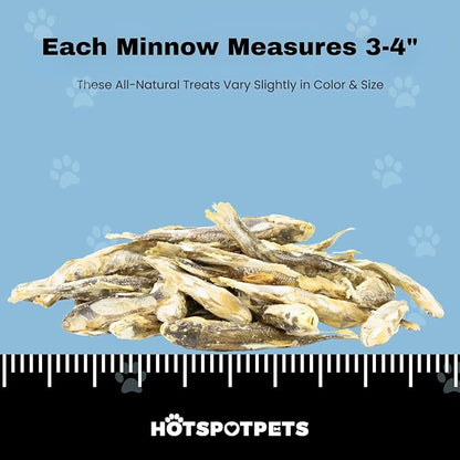 hotspot pets Freeze Dried Minnows Treats for Cats & Dogs (1 Pound Bag Over 400 PCS) Made in USA, All Natural, High Protein, Rich in Omega-3s, Grain-Free, Perfect for Training, Topper or Snack