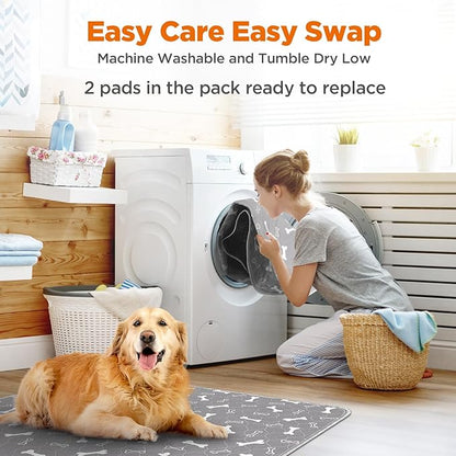Washable Pee Pads for Dogs, Extra Large 2 Pack 36”x72” Dog Pee Pads Washable, Waterproof Puppy Pads Mat Reusable Fast Absorbent Dog Potty Training Pads, Whelping Pads for Playpen Crate