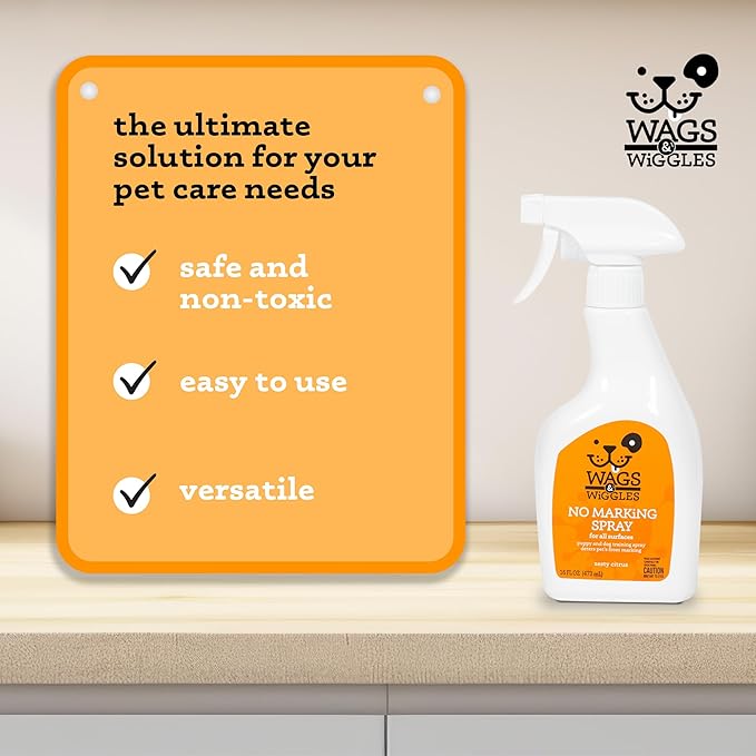Wags & Wiggles No Marking Deterrent Training Spray for Dogs - Indoor Dog Pee Repellent & Behavior Aid, Anti Pee & Urine Deterrent, No More Marking, Ideal for Potty Training, 16 Fl Oz