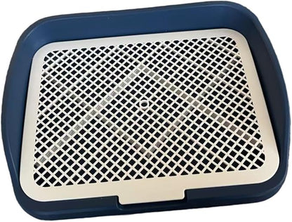Dog Toilet Puppy Pad Holder Supplies Non Slip with Column Dog Pee Holder Training Pad for Bunny Home Dorm Room, Navy Blue