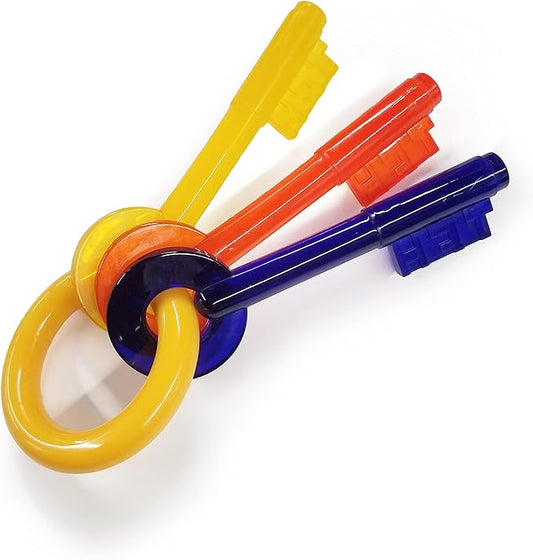 Nylabone Puppy Chew Key Ring Toy, Toys for Teething Puppies, Multi Color, Bacon Flavor, Small - Up to 25 lbs, 1 Count