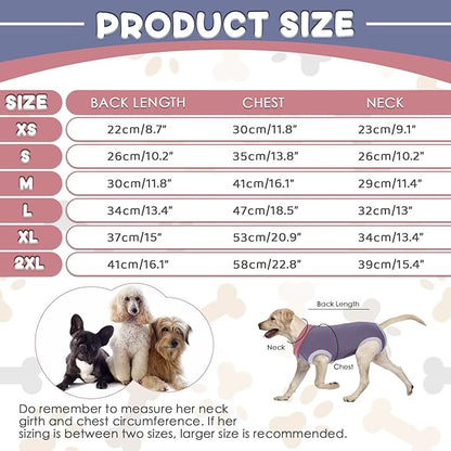 Dog Recovery Suit, Puppy Surgical Pajamas Bodysuit for Dogs Cats After Spay Neuter Surgery Abdominal Wound Bandages, Striped Onesie Pant for Shedding Skin Disease, Anti-Licking Cone Alternative XS