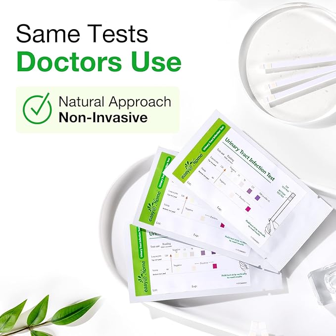 Easy@Home Urinary Tract Infection Tests: UTI Testing Strips with Reliable Results, Fast Urine Test Urinalysis for Bladder Infections UTIs, Individual Packet (UTI-3 Pack)