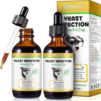 Yeast Infection Treatment for Dogs, Natural Dog Yeast Infection Treatment Supports Itch Relief, Ear Infection, Allergy Relief, Pet Supplies Dog Herbal Supplement, Bacon Flavor-2PCS