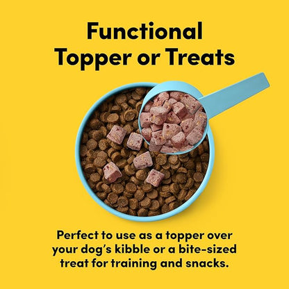 Freeze Dried Dog Treats Topper Premium, Supports Gut Health, Dog Food, High Protein, Non-GMO, No Wheat or Corn, 3oz (Beef)