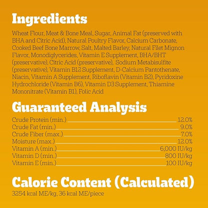 Pedigree Dry Dog Treats MarroBone, Real Beef Flavor, Bone Marrow Dog Treats, 1.5 lb. Bag (Pack of 8)