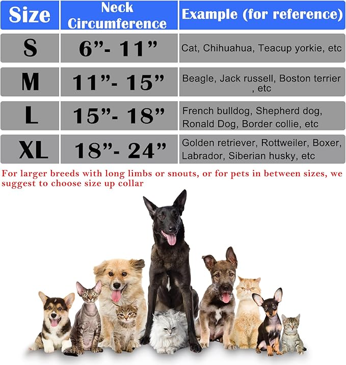 Katoggy Inflatable Dog Cone Collar for After Surgery, Doggie Neck Blow up Donut Recovery ECollar, Soft Adjustable Dog Cone for Small Medium Large Dogs and Cats