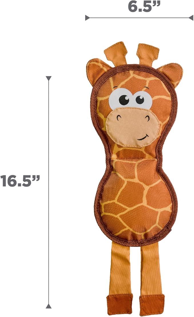 Outward Hound Fire Biterz Giraffe Firehose Plush Dog Toy, Brown, Medium