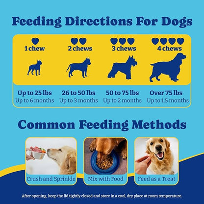 Probiotics for Dogs - 6 Billion CFUs, Dog Probiotics with Prebiotics & Digestive Enzymes for Gut, Immune & Skin Health - Turkey & Pumpkin Flavor, 180 Soft Chews