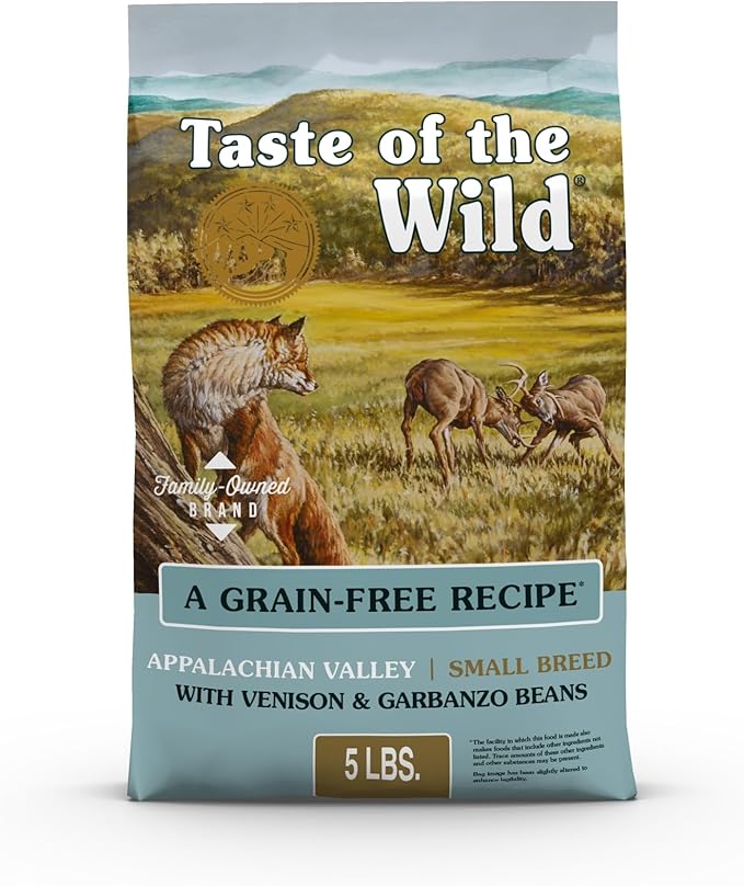 Taste of the Wild Grain Free High Protein Real Meat Recipe Appalachian Valley Premium Dry Dog Food,Venison,5 pounds