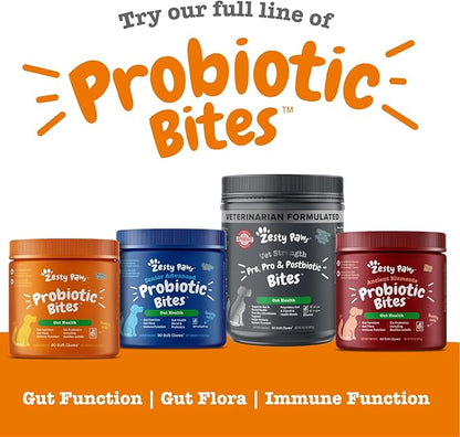 Zesty Paws Probiotics for Dogs, Digestive Enzymes Gut Flora, Digestive Health, Diarrhea & Bowel Support, DE111, Dog Probiotics Soft Chew for Pet Immune System, Chicken, 50 Ct (Pack of 2)