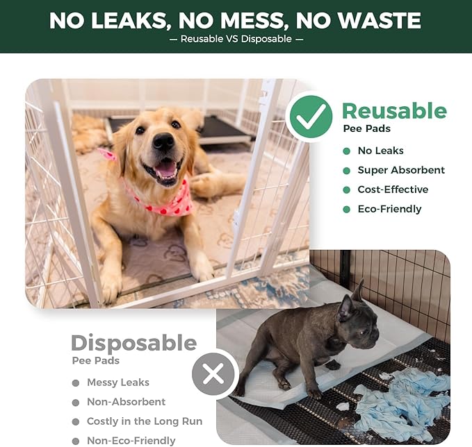 FXW Homeplus Unleashed Indoor Dog Playpen - Stress-Free and Safe Play, Heavy Duty 40 Inch 8 Panels with Washable Pee Pad for Medium and Large Dogs, Black│Patented