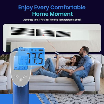 Etekcity Infrared Thermometer Laser Temperature Gun 1080, -58°F~ 1130°F for Meat Food Candy Pizza Oven, Heat Gun for Cooking, Kitchen, Fridge, Reptile, BBQ, HAVC, Adjustable Emissivity & Max Measure