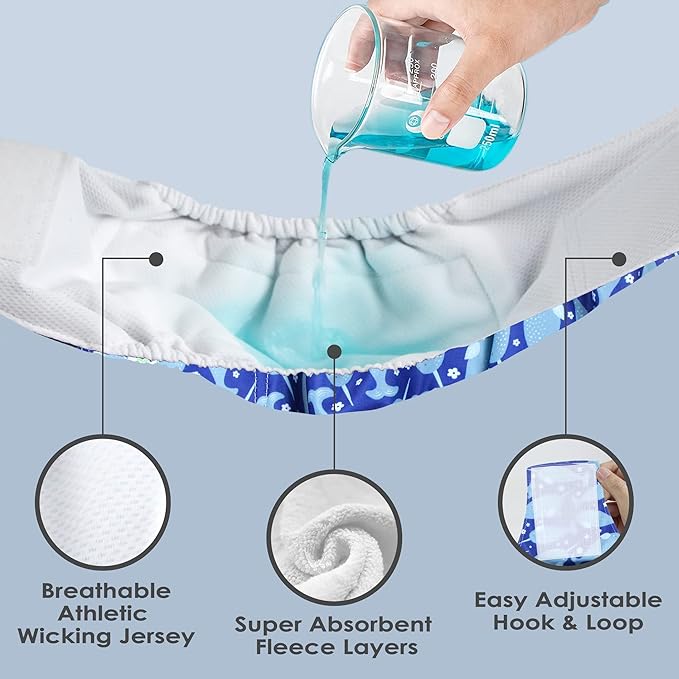 wegreeco Washable Dog Diapers - Washable Male Dog Belly Wrap - Pack of 3- (Whale, Large)