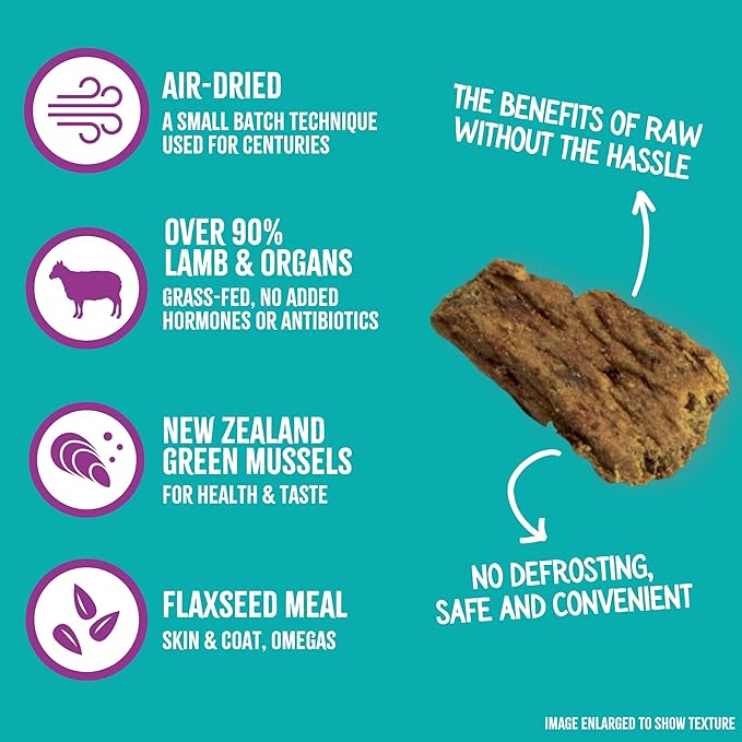 Grandma Mae's Country Naturals RawTernative Air Dried Dog Food 1 LB Lamb and Lamb Organs Recipe