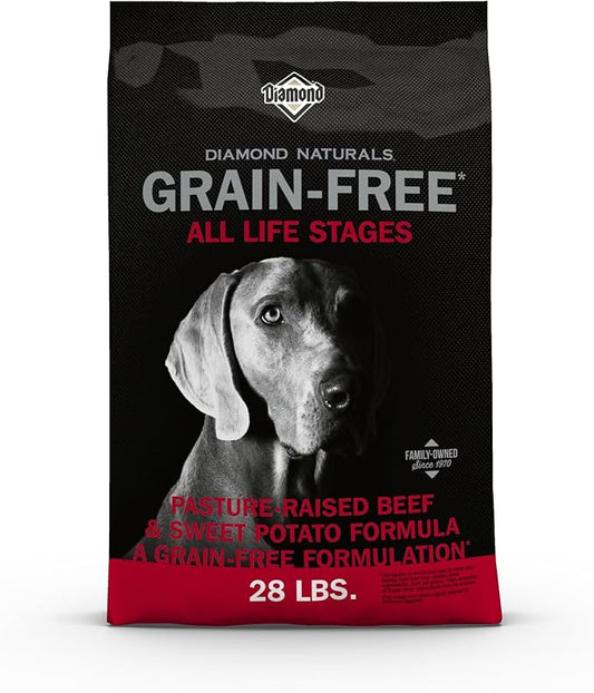 Diamond Naturals Grain Free Real Meat Recipe Premium Dry Dog Food With Real Pasture Raised Beef 28Lb