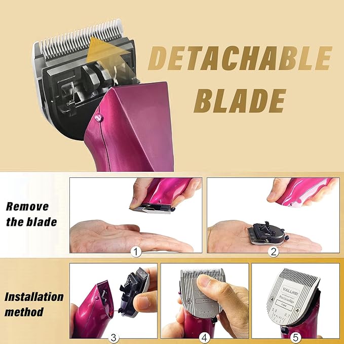 5-in-1 Replacement Clipper Blade, Detachable & Adjustable Dog Grooming Blade Compatible with Wahl Arco, Bravura, Chromado, Creativa, Figura, Motion & SuperGroom (2 Pack)
