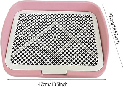 Dog Toilet Puppy Pad Holder Supplies Non Slip with Column Dog Pee Holder Training Pad for Bunny Home Dorm Room, Pink