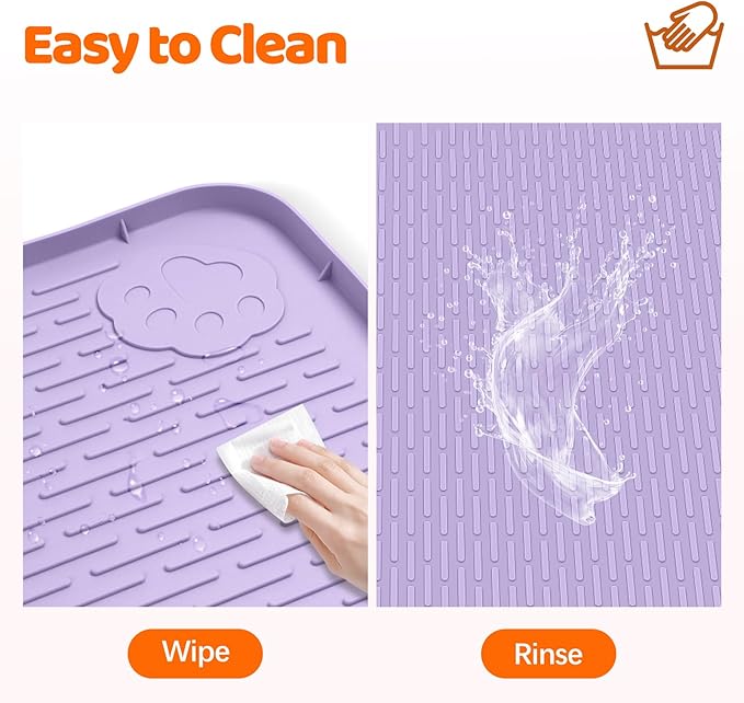 Pee Pads for Dogs, 40" x 28" Extra Large Reusable Silicone Mat, Washable Puppy Training Pads for Potty Training, Non-Slip, Leak-Proof, Indoor Floor Protection (Purple)