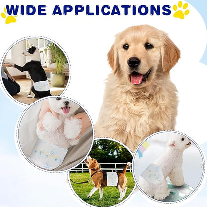 XPCARE 50 Count Disposable Male Dog Diapers, Male Dog Wraps,Super Absorbent Leak-Proof Fit (Medium)