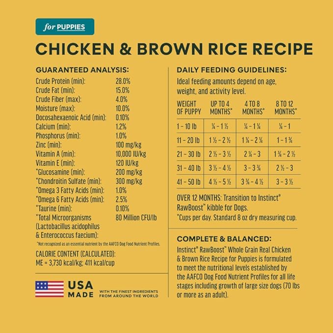 Instinct RawBoost Puppy, Natural Dry Dog Food with FreshDried Raw, Whole Grain Recipe - Real Chicken & Brown Rice, 3.5 lb. Bag