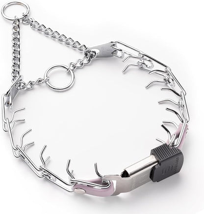 Herm Sprenger Chrome Plated Steel Dog Collar with Quick Release ClicLock Buckle O-Ring Biothane Insert Training Collar Made in Germany (Pastel Purple, 16in x 2.25mm(Neck Size up to 13-14in))