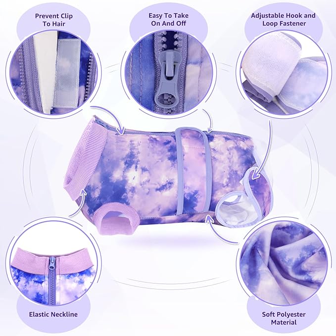 Lukovee Recovery Suit for Dogs, Zipper On Recovery Suit for Female Male Dog, Onesie Abdominal Wounds Cone E-Collar Alternative Prevent Licking Spay Recovery Suit (XL, 2TPU)