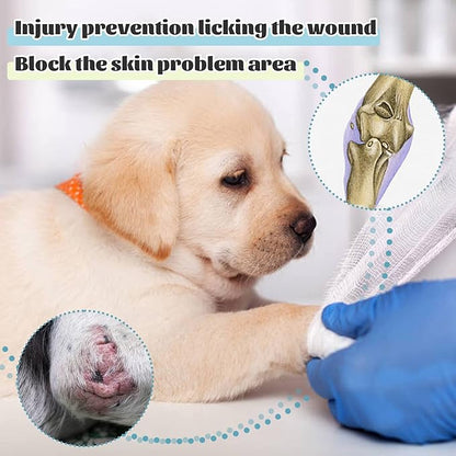 ROZKITCH Dog Arm Sleeves for Licking Front Right Left Leg, Pet Prevent Licking Wound Elbow Knee Protector, Dog Recovery Suit Cone Collar Alternative for Sprain ACL CCL Arthritis Joint Care Black 3XL
