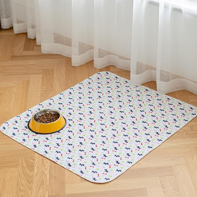 Pet Pee Pad,Pee Pads for Dogs with Pheromones,Washable Reusable Puppy Training Pads with 4-Layer Leak Protection,Easy to Clean,Odor Control, and Non-Slip Base (White)