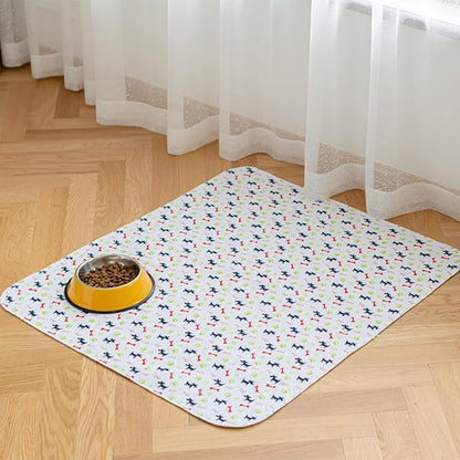 Pet Pee Pad,Pee Pads for Dogs with Pheromones,Washable Reusable Puppy Training Pads with 4-Layer Leak Protection,Easy to Clean,Odor Control, and Non-Slip Base (White)