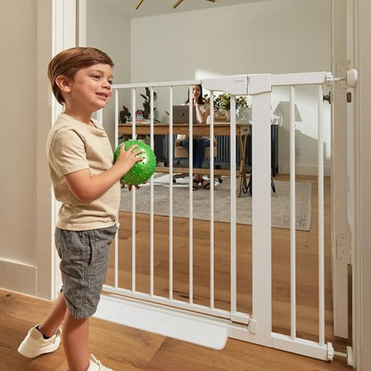 Cumbor 36" Extra Tall Baby Gate for Stairs, 29.7-40.6" Wide Dog Gate for Doorways, Pressure Mounted Auto-Close Pets Gates for Dogs Indoor, Durable Safety Child Gate, Mom's Choice Awards Winner, White