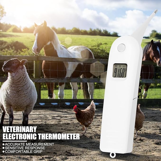EVTSCAN Professional Pet Veterinary Thermometer, LCD Display Fast Digital Thermometer for Livestock Pigs Cattle Sheep Dogs Horse