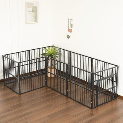 Dog Playpen - 32" Height Dog Pen, Heavy Duty Puppy Pen with Door, Safe & Sturdy, Easy Assemble for Indoor/Outdoor Pet Playpen (12 Panels with Door)