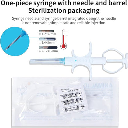 134.2KHz Pet Temperature Monitoring Glass Chip FDX-B Animal Temperature Microchip Syringe for Cat Dog (1.4X8mm)