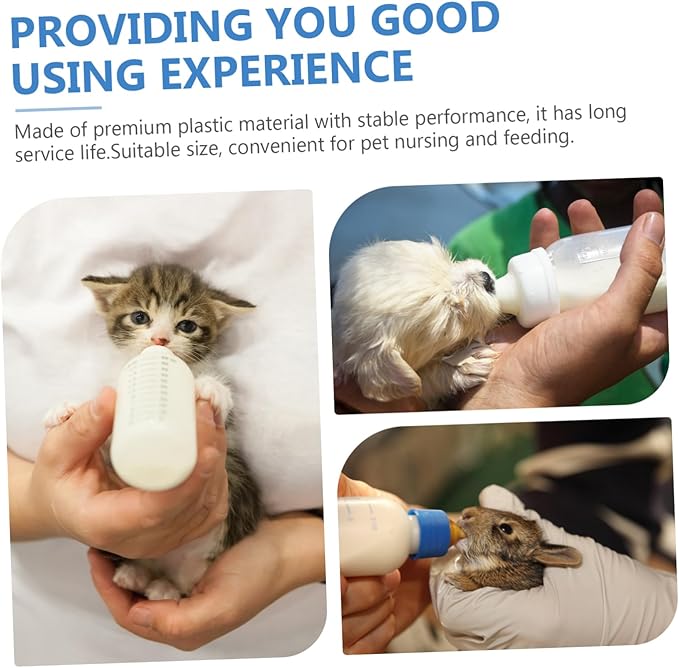 ibasenice 3Pcs Pet Feeding Bottles for Kittens and Puppies Lightweight Cat Milk Bottles with Scale for Precise Feeding Durable and Easy to Pet Nursing Supplies