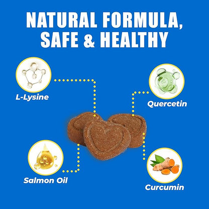Just Try 300 Bites Allergy & Immune Bites for Cats - with L-Lysine & Quercetin for Itchy Skin Relief & Cat Allergy- Skin & Coat Health Eye Health- Grain Free Dietary Supplements for Pets