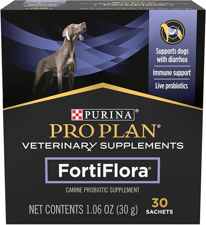 Purina Pro Plan Veterinary Supplements FortiFlora Dog Probiotic Supplement, Canine Nutritional Supplement 30 Ct. Box (Pack of 3)