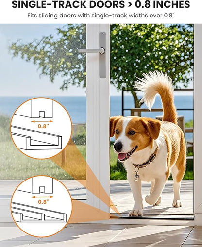 Dog Door for Sliding Glass Insert for Cat Doggie Doggy Pet Doors with Lock, Adjustable Height 86.61" to 92.52"