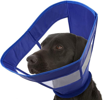 Dog Cone Collar Soft Adjustable Cone for Dogs to Stop Licking Dog Recovery E-Collar for Small Medium Large Dogs After Surgery Alternative(Blue, S)